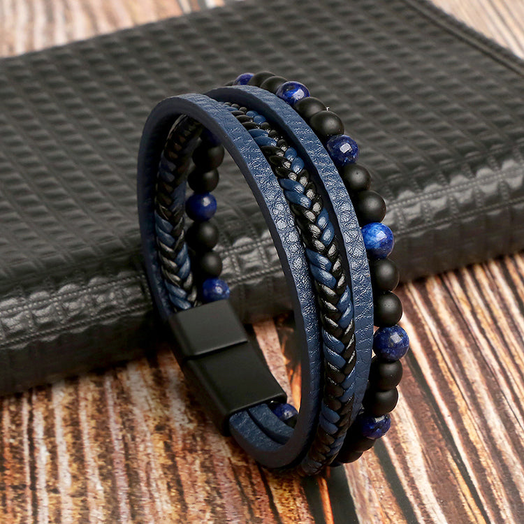 Multi Layer Beaded Leather Bracelet